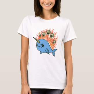 Narwhal Angry Skulls & Flames T-Shirt