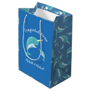 Narwhal Baby Shower Medium Gift Bag