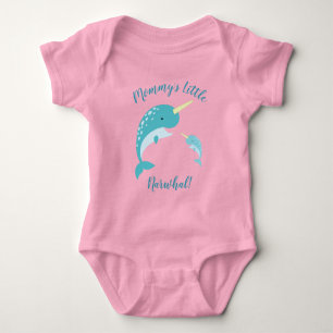Narwhal Baby Shower Pink Girl Whale Bodysuit