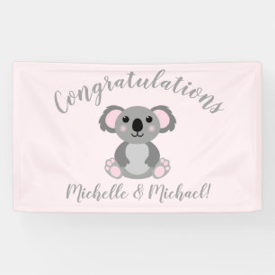 Narwhal Baby Shower Yellow Gender Neutral Whale Banner