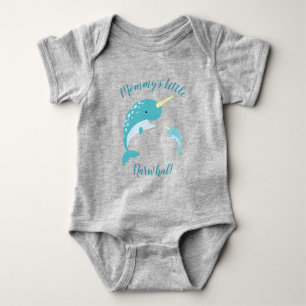 Narwhal Baby Shower Yellow Gender Neutral Whale Bodysuit