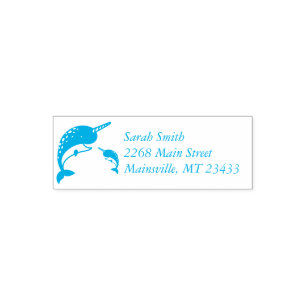 Narwhal Baby Shower Yellow Gender Neutral Whale Self-inking Stamp