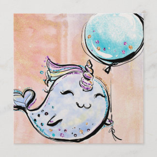 Narwhal Birthday Invitation