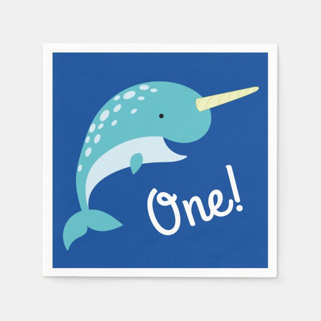 Narwhal Birthday Party Napkin (Front)