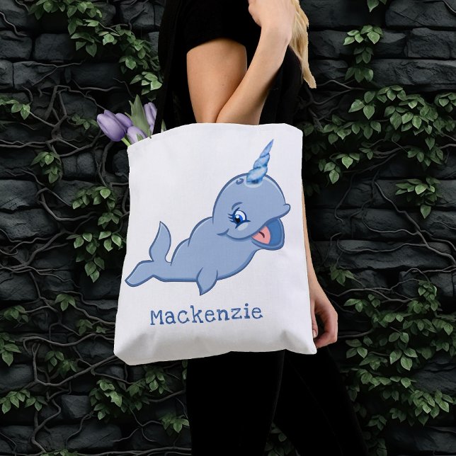 Narwhal Blue | Adorable Baby Kawaii Ocean Diaper Tote Bag (Creator Uploaded)