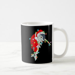 Narwhal Christmas Lights Santa Costume Cute Animal Coffee Mug