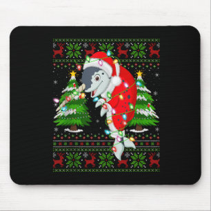 Narwhal Christmas Lights Santa Costume Ugly Xmas S Mouse Mat