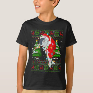 Narwhal Christmas Lights Santa Costume Ugly Xmas S T-Shirt