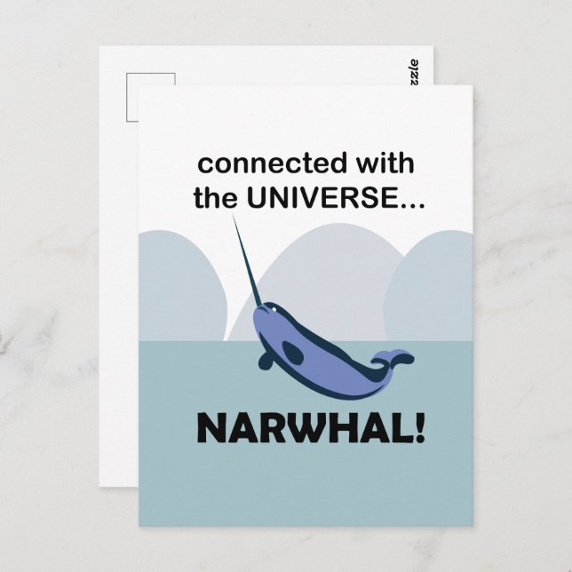 Narwhal Connected With The Universe Narwhal Postcard (Front/Back)