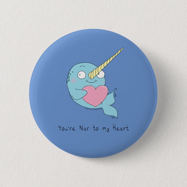 Narwhal Cute Kids Cartoon 6 Cm Round Badge (Front)