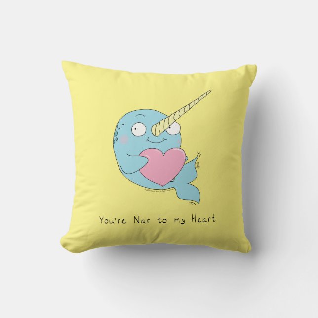 Narwhal Cute Kids Cartoon Cushion (Front)