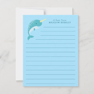 Narwhal Cute Kid's Thank You Card