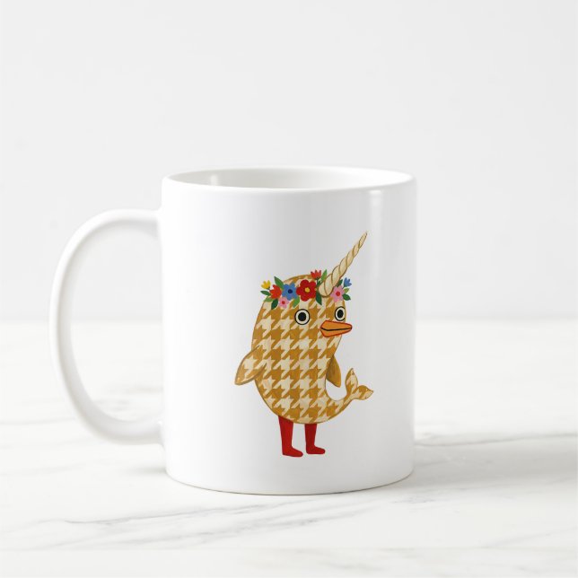 Narwhal Flower Crown Mug (Left)
