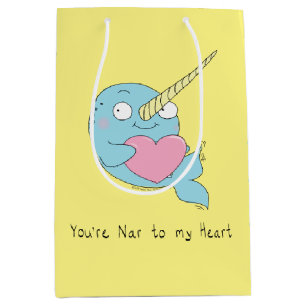 Narwhal Hugging Heart Valentine’s Day Gift Bag