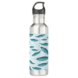 Narwhal in Blue Ocean Pattern 710 Ml Water Bottle