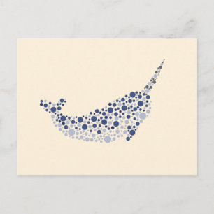 Narwhal In Dots Postcard