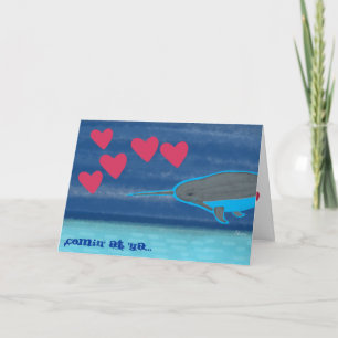 Narwhal in Love Valentine's Day Card