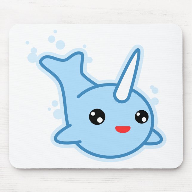 Narwhal Kawaii Mouse Mat (Front)