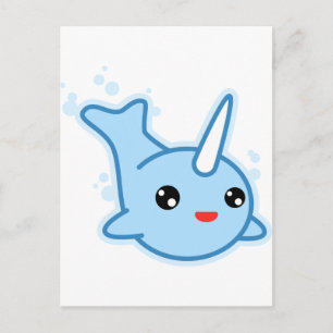 Narwhal Kawaii Postcard