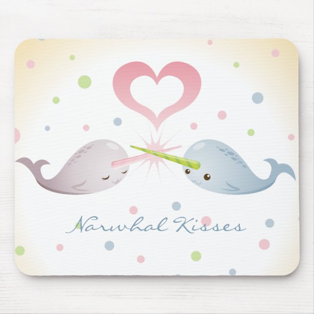 Narwhal Kisses Mousepad (Front)