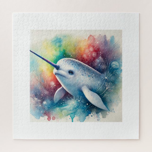 Narwhal Majesty 170724AREF115 - Watercolor Jigsaw Puzzle (Vertical)