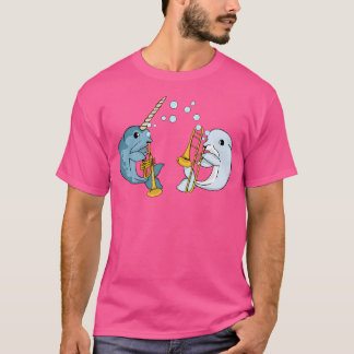 Narwhal Musician Trombone Kids Beluga Whale Trumpe T-Shirt