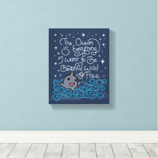 Narwhal Ocean Quote Canvas Print