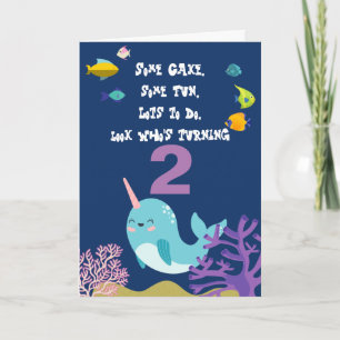 Narwhal Personalised Name Birthday Card