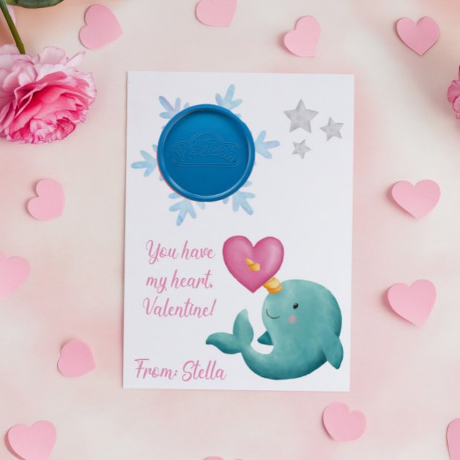Narwhal play doh Valentine gift card (Creator Uploaded)