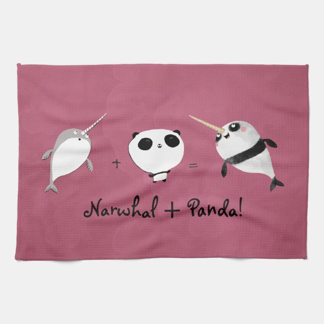 Narwhal plus Panda! Tea Towel (Horizontal)