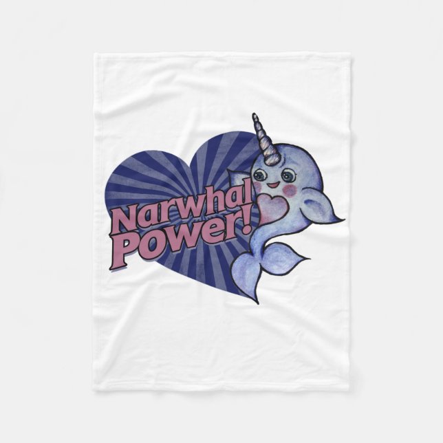 Narwhal Power Fleece Blanket (Front)