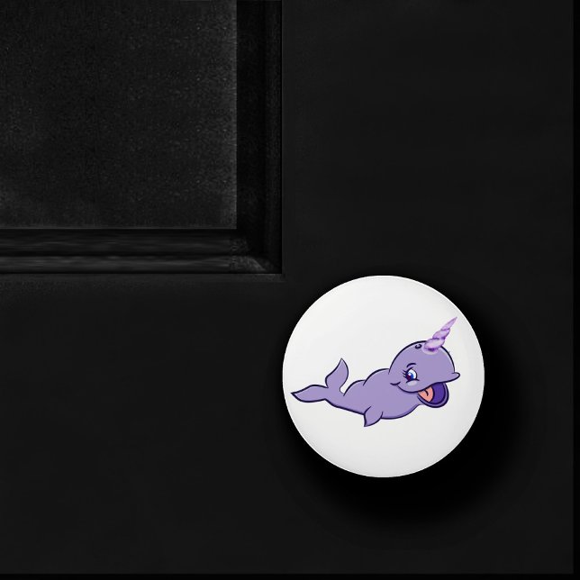 Narwhal Purple | Lavender Magical Sea Unicorn Room Ceramic Knob (Creator Uploaded)