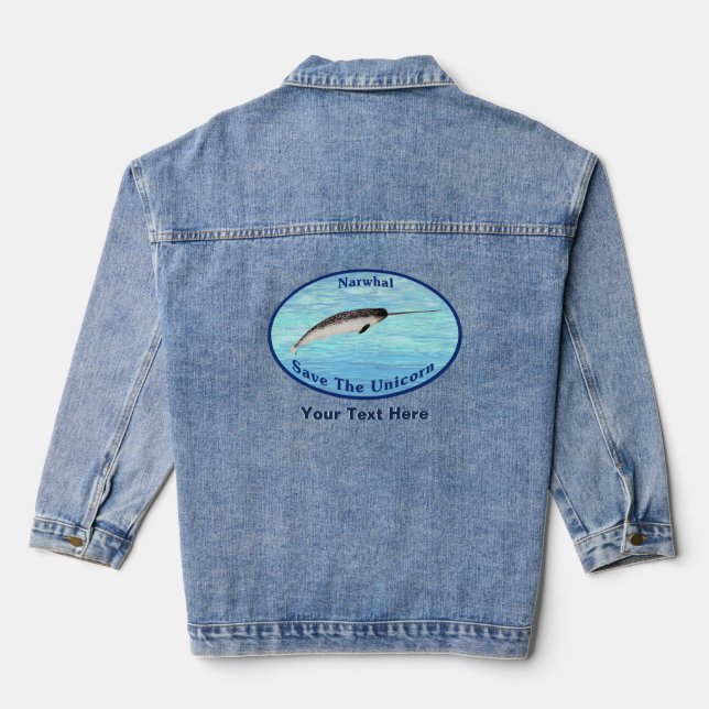 Narwhal - Save The Unicorn Denim Jacket (Back)