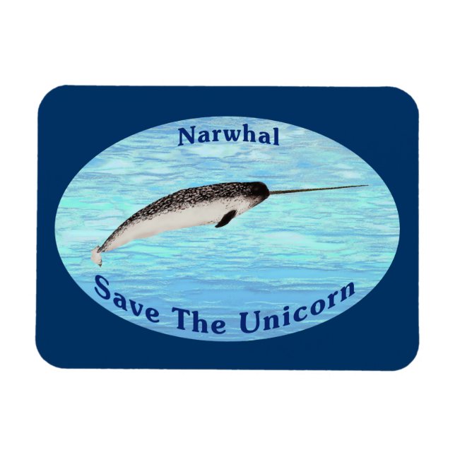 Narwhal - Save The Unicorn Magnet (Horizontal)