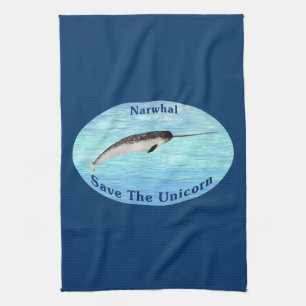 Narwhal - Save The Unicorn Tea Towel