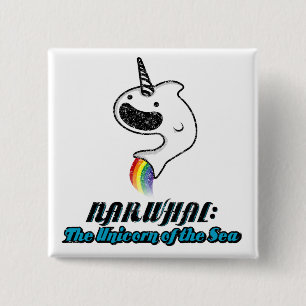 Narwhal:The Unicorn of the Sea 15 Cm Square Badge
