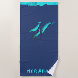 Narwhal Under The Ice Beach Towel