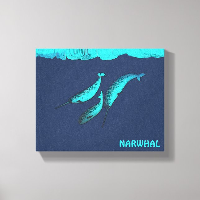 Narwhal Under The Ice Canvas Print (Front)