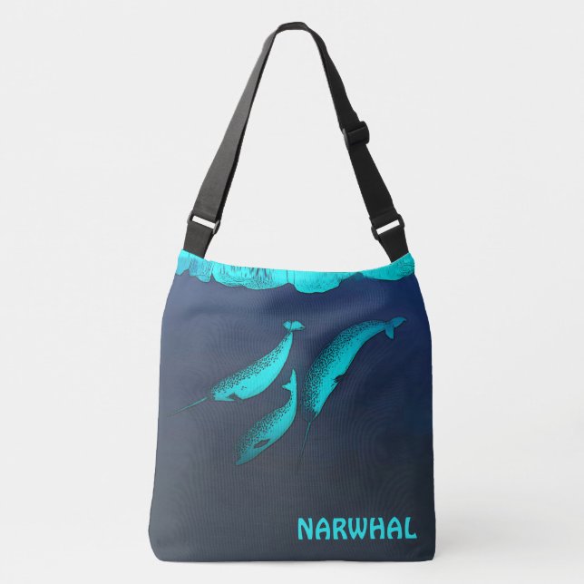 Narwhal Under The Ice Crossbody Bag (Front)