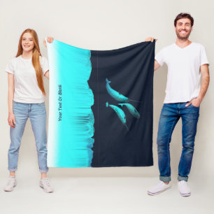 Narwhal Under The Ice Fleece Blanket