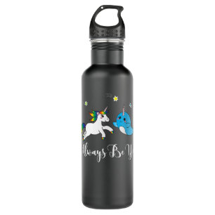 Narwhal Unicorn Always Be You Rock Forever Friends 710 Ml Water Bottle