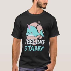 Narwhal Unicorn Feeling Stabby Fish Kids Boy Girl T-Shirt