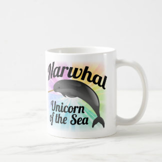 Narwhal Unicorn of the Sea, Cute Rainbow Coffee Mug