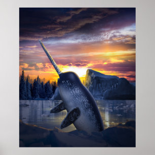 Narwhal Unicorn Poster
