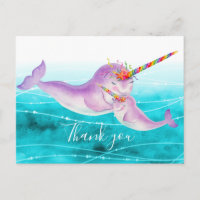 Narwhal virtual hug rainbow thank you
