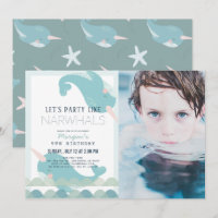 Narwhal Waves Sea Blue Boy Birthday Photo