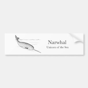 Narwhal Whale Unicorn of the Sea Bumper Sticker