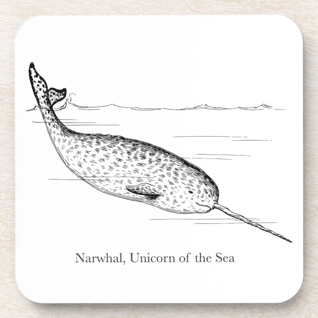 Narwhal Whale Unicorn of the Sea Coaster (Front)