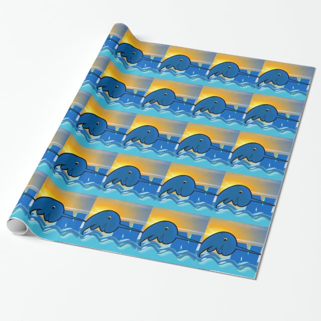 narwhal wrapping paper (Unrolled)