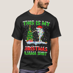 Narwhal Xmas Tree Lights This Is My Christmas Paja T-Shirt